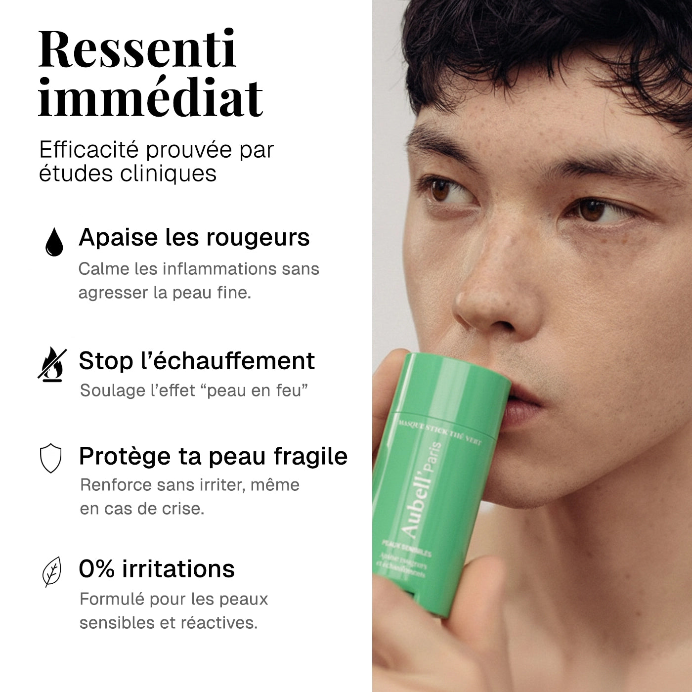 Masque anti-rougeurs au thé vert